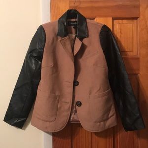 Faux leather arms coat! Used sparingly!